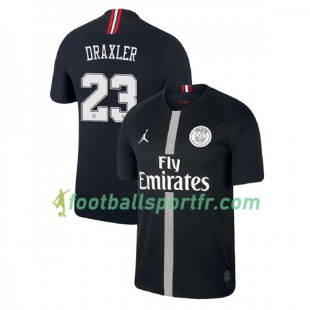 Tenue Paris Saint Germain Draxler 23 Jordan Noir Troisième 2018-2019 Maillot de Foot